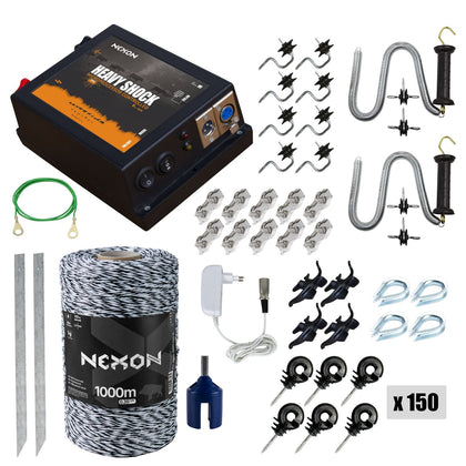 Pachet gard electric NEXON HeavyShock PRO 2.5J cu fir 1000m 12V