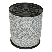 Coardă elastică pentru gard electric – Ø 7 mm, alb/negru