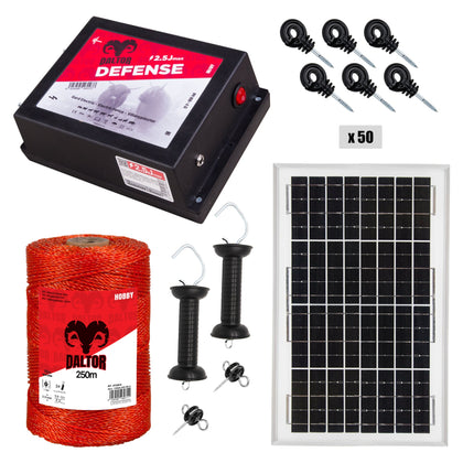 Pachet gard electric DALTOR Defense 2.5J 250m cu panou solar