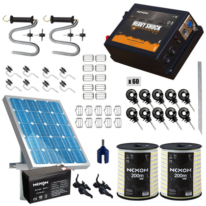 Pachet gard electric NEXON HeavyShock PRO 2.5J cu Solar, Bandă 400 m