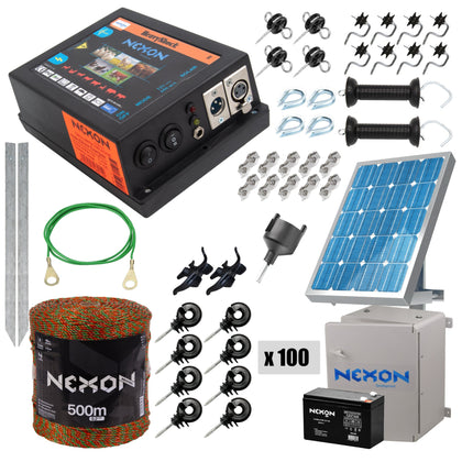 Pachet gard electric NEXON HeavyShock PRO 2.5 J 12V +Solar, ULTRA 500m 5 lite-180KG