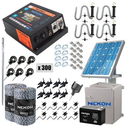 Pachet gard electric NEXON HeavyShock PRO 2.5 J 12V cu Solar, GUARD 2000m 3 lite ~ 120 kg