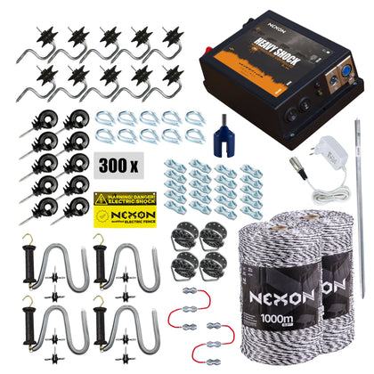 Pachet gard electric NEXON HeavyShock PRO 5.0J, Fir 2000 m, 6 lite, 120 kg