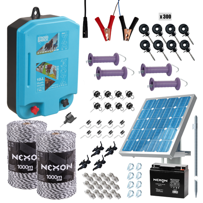 Pachet complet gard electric NEXON StrongShock 10J cu 2000m fir si solar