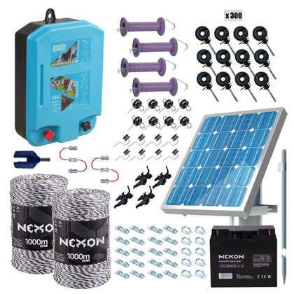 Pachet complet gard electric NEXON StrongShock 10J cu 2000m fir si solar