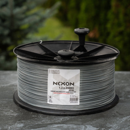 Sârmă zincată gard electric NEXON 1.3mm 2000m, 200kg cu tambur, cal. 1
