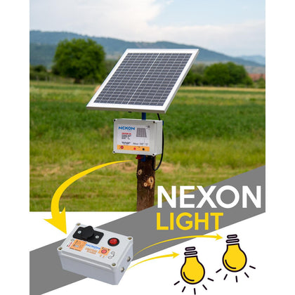 Sistem panou solar de 50W cu regulator si baterie de 12V/17Ah-NEXON FARM