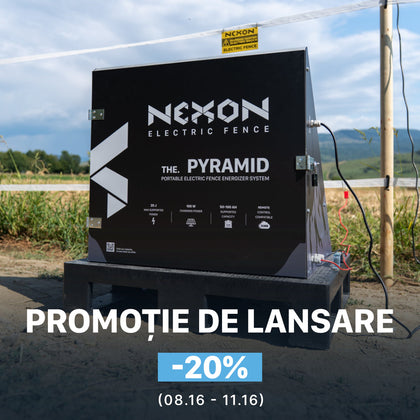 Gard electric portabil complet NEXON PYRAMID 10J cu GPS, panou solar și baterie